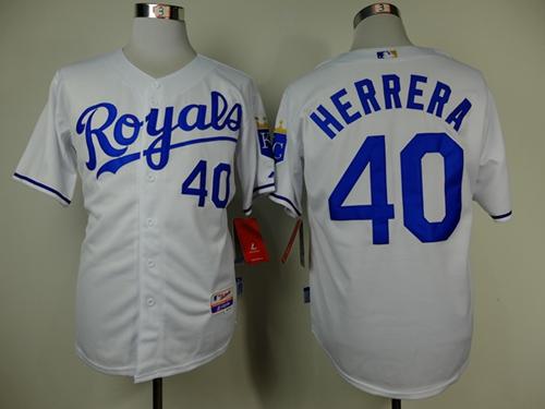 Royals #40 Kelvin Herrera White Cool Base Stitched MLB Jersey